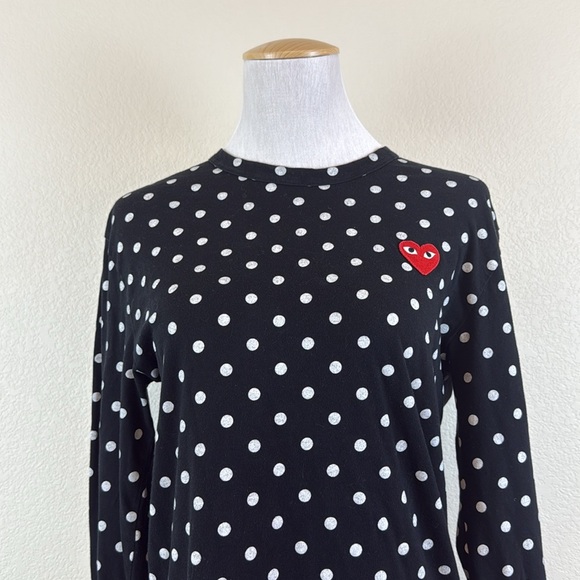 Comme des Garcons Black Shirt with White Polka Dots Size Medium - Picture 3 of 10